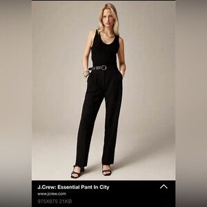 J. Crew Essential Pant in City Crepe, Black, Sz 4